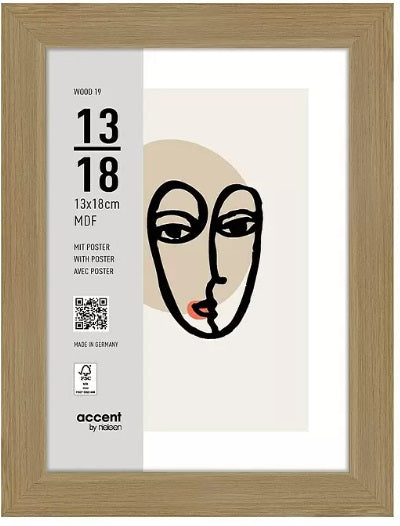 Nielsen design cadre photo nielsen 3232204 bois 19 naturel 13x18 cm