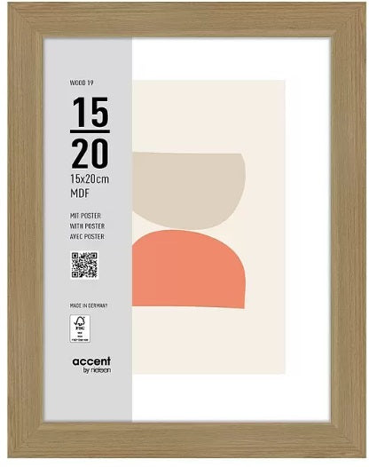 Nielsen design cadre photo nielsen 3217204 bois 19 naturel 15x20 cm