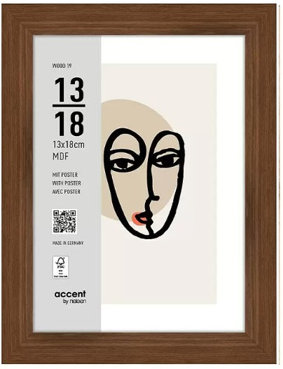 Nielsen design cadre photo nielsen 3232205 bois 19 noyer 13x18 cm