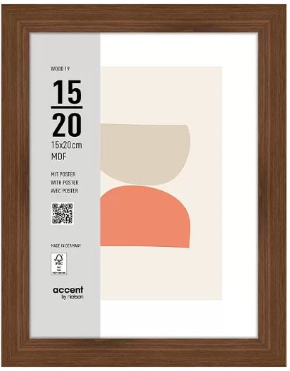 Nielsen design nielsen fotolijst 3217205 wood 19 walnut 15x20 cm