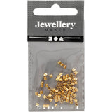 Tube de perles à écraser Creativ company, taille 2x2 mm, diamètre intérieur 1,4 mm, plaqué or, 80 pièces 1 boîte