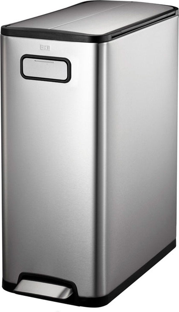 Eko - poubelle à pédale ecofly 45 litres - plastique inox - acier inoxydable mat - poubelle