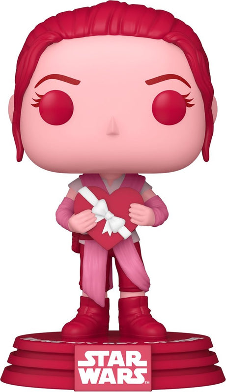 Figurine à collectionner Funko Star Wars Saint Valentin Pop ! star wars rey 9 cm rose