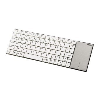 Rapoo E2710 Clavier multimédia sans fil ultra fin 2,4 GHz UI Blanc