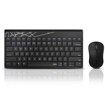 Rapoo ensemble combiné clavier et souris sans fil multimode 8000m noir qwerty us