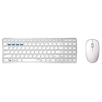 Rapoo 9300m ensemble combiné de bureau multimode sans fil ultra fin qwerty blanc