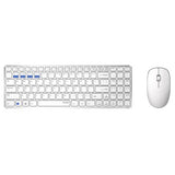 Rapoo 9300m ensemble combiné de bureau multimode sans fil ultra fin qwerty blanc