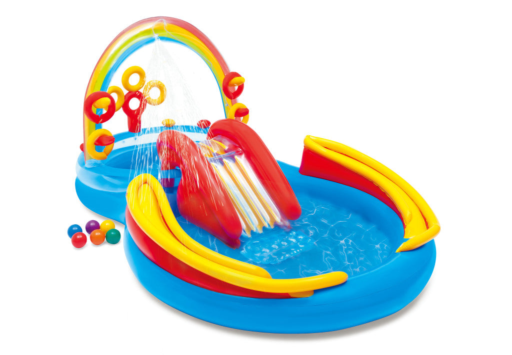 Intex jouer à la piscine arc-en-ciel