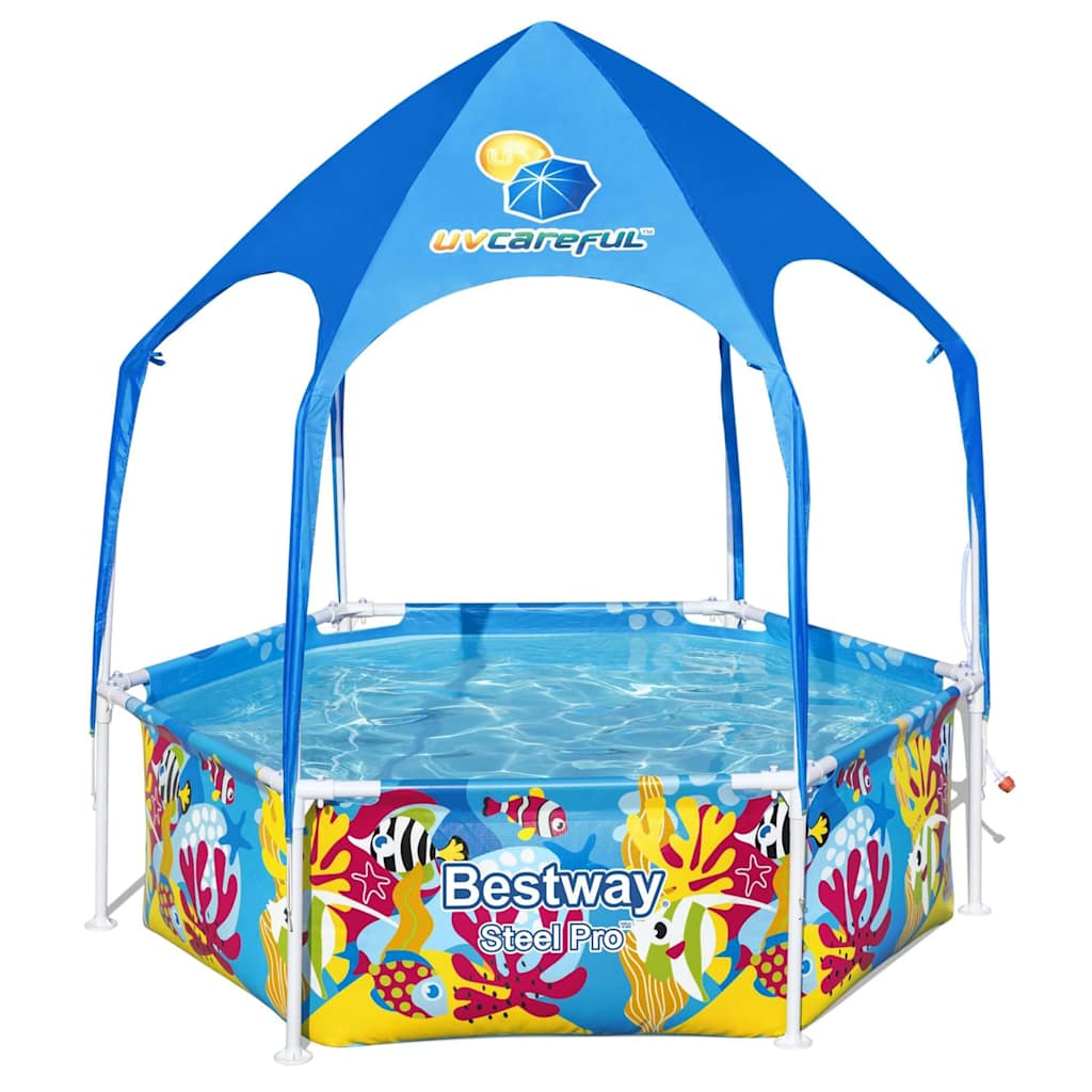 Bestway Børns swimmingpool stål UV omhyggelig over jorden 183x51 cm