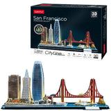 Cúbico Fun 3d Puzzle City Line San Francisco + LED ILUMINACIÓN 90 piezas