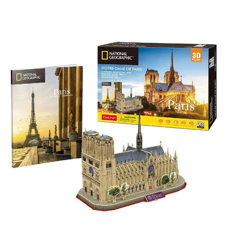 Puzzle 3d cubique amusant national Geographic notre-dame paris 128 pièces