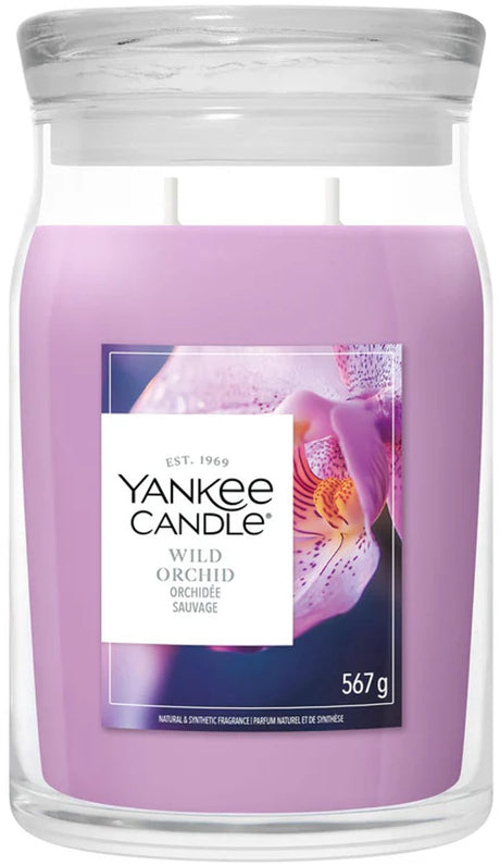 Bougie Yankee - bougie parfumée en grand pot orchidée sauvage - 90 heures de combustion - deux mèches