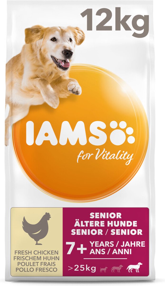 Iams chien senior gros poulet 12 kg