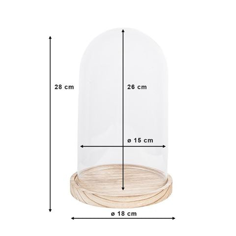 Cloche Clayre eef 6gl2170 transparent 18x28 cm