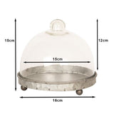 Clayre eef cloche 6gl2492 gris transparent 16x15 cm