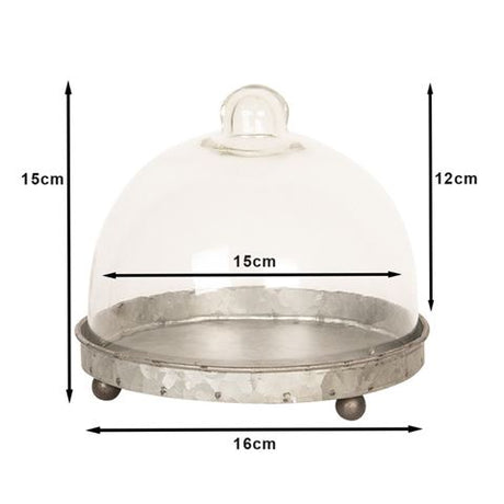 Clayre eef cloche 6gl2492 gris transparent 16x15 cm