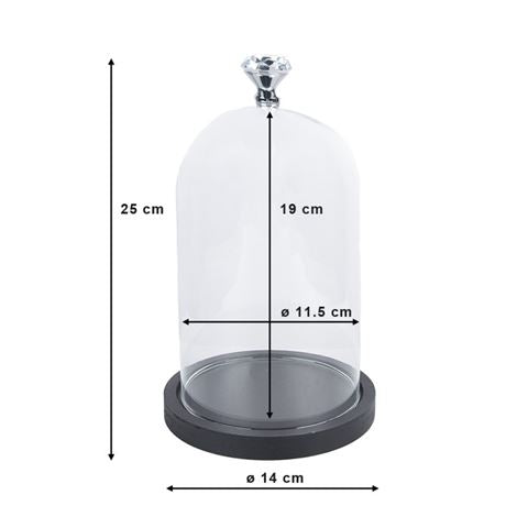 Clayre eef 6gl2544 cloche transparente 14x25 cm