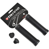 Trivio - poignées de vélo nervurées noir + lock-on noir