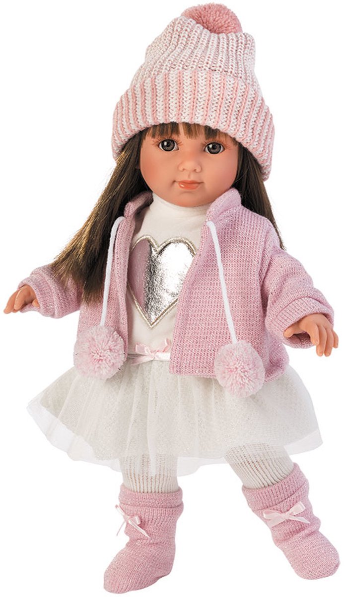 Poupée Llorens Sara aux yeux marrons et cheveux bruns lisses - 35 cm - à partir de 3 ans