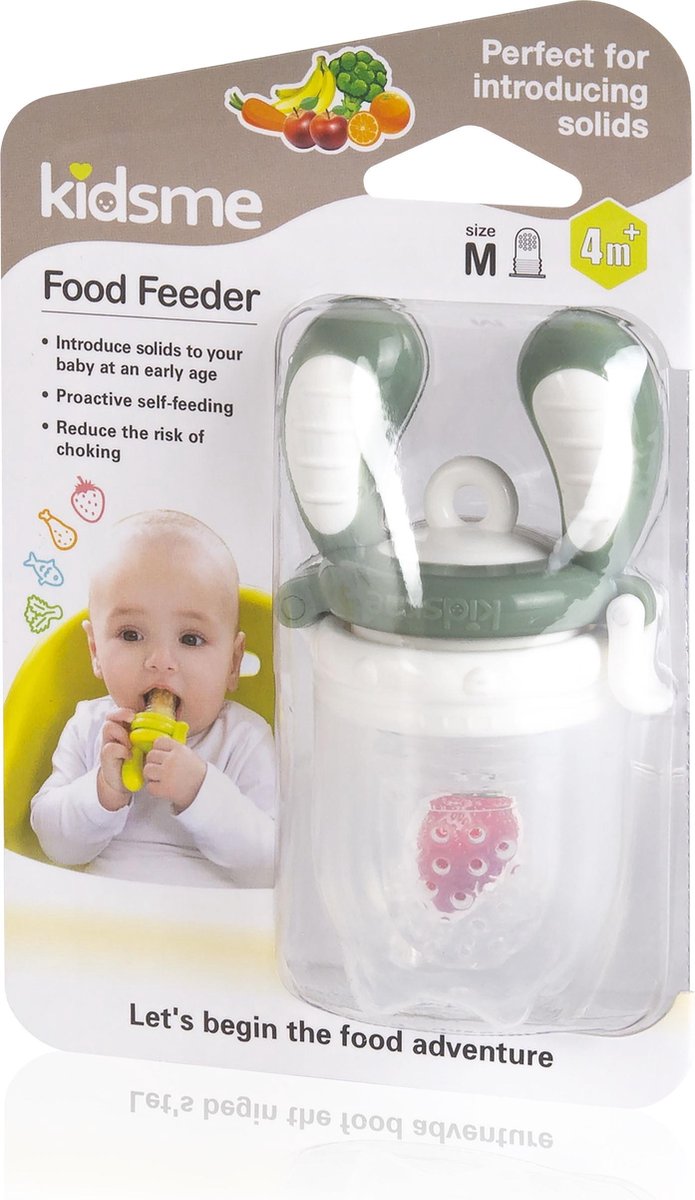 Kidsme distributeur de nourriture tétine à fruits sac à sucer pour bébé - taille m - gris