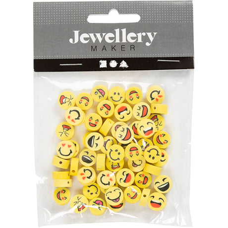 Société créative https : www.ccobby.nl figure-beads-emoji-d-10-mm-hole-size-1-5-mm-60-piece-1-box