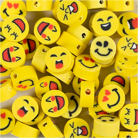 Société créative https : www.ccobby.nl figure-beads-emoji-d-10-mm-hole-size-1-5-mm-60-piece-1-box