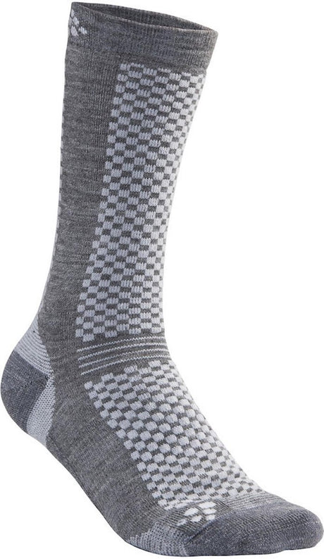 Craft 2-pack chaussettes chaudes mi - chaussettes thermiques en laine mérinos - 48 - gris