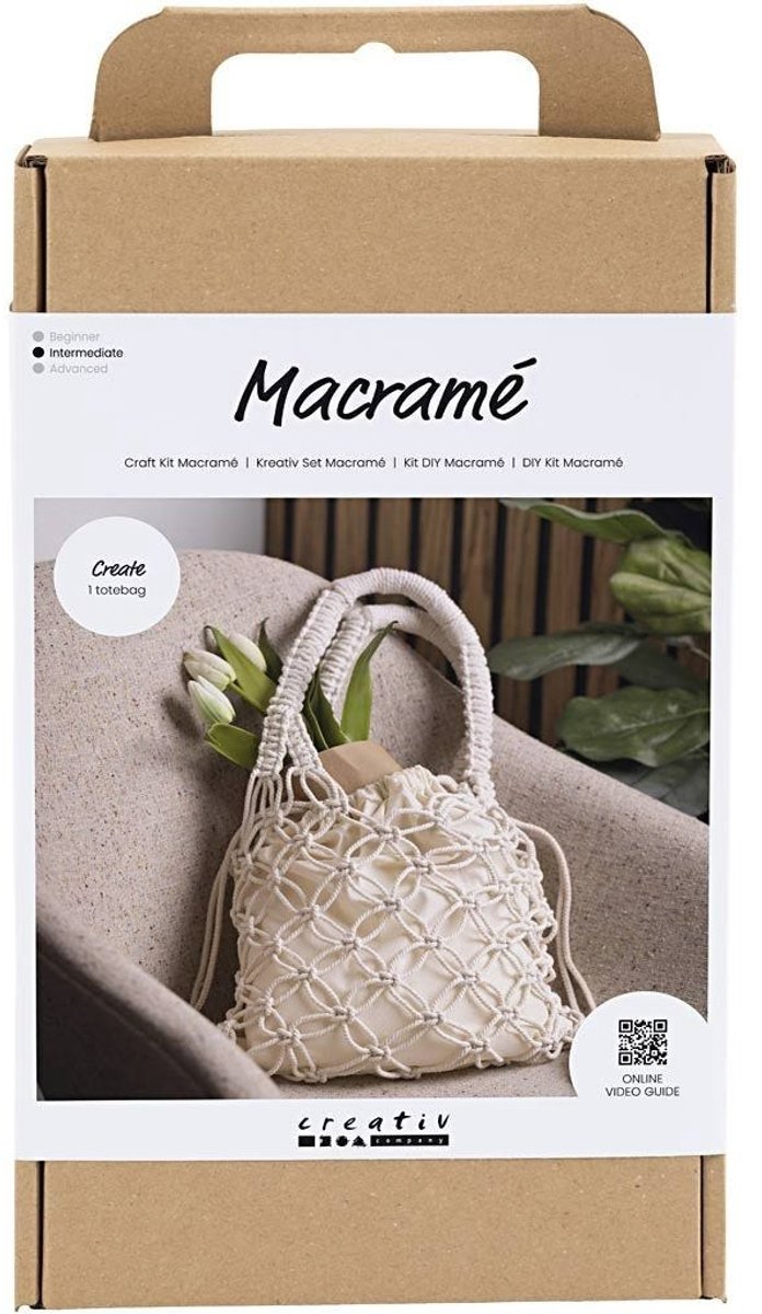Creative creativ company hobby set sac macramé blanc