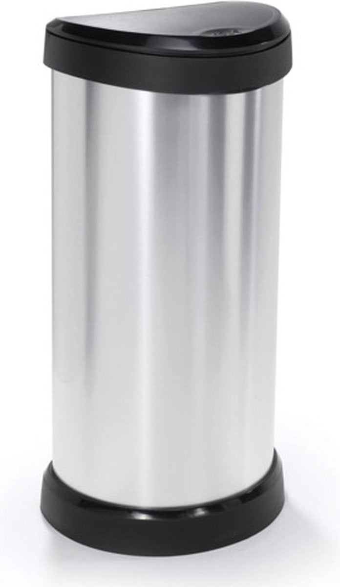 Poubelle Curver Decobin Push - 40 litres - métallique - plastique recyclé