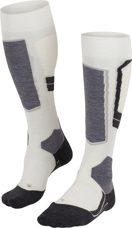 Falke sk4 chaussettes de ski chaudes en laine fine et fonctionnelle femme blanc - taille 41-42