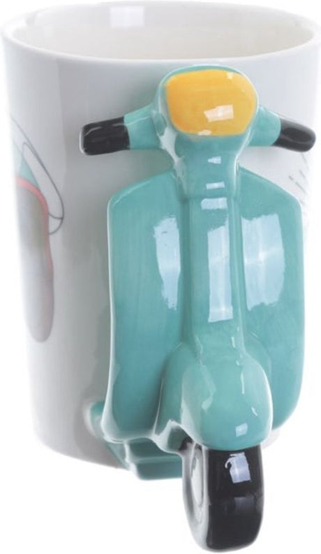Mug en céramique avec anse en forme de scooter