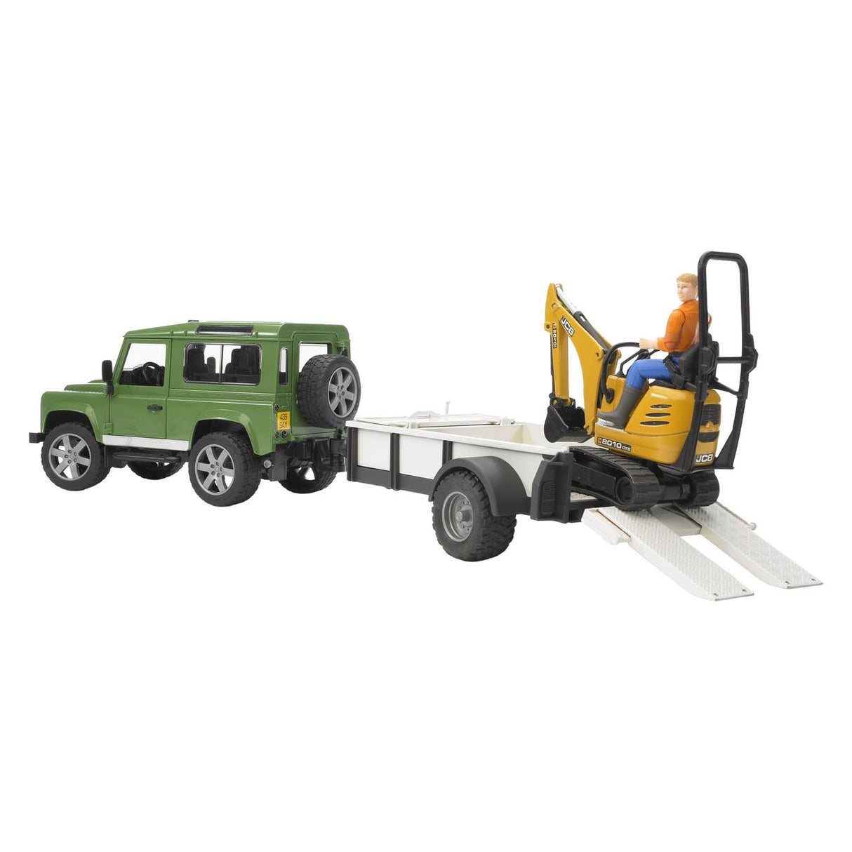 Bruder Land Rover + remorque avec pelle