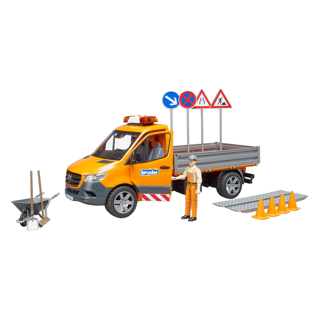 Bruder Mercedes-Benz Sprinter construction de route + figurine et accessoires