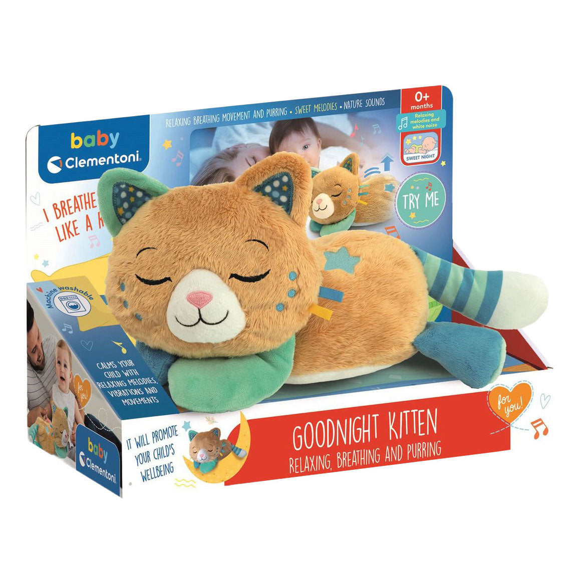 Clementoni bébé chat en peluche qui ronronne