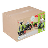 Falk Claas 470 Arion porteur vert avec remorque + jeu de sable