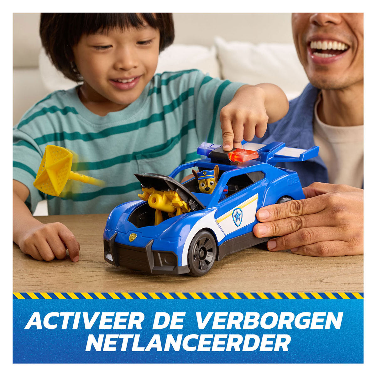 Pat' Patrouille - recherche et sauvetage - poursuite en voiture de police - avec figurine, lumière et son 2 projectiles - véhicules jouets