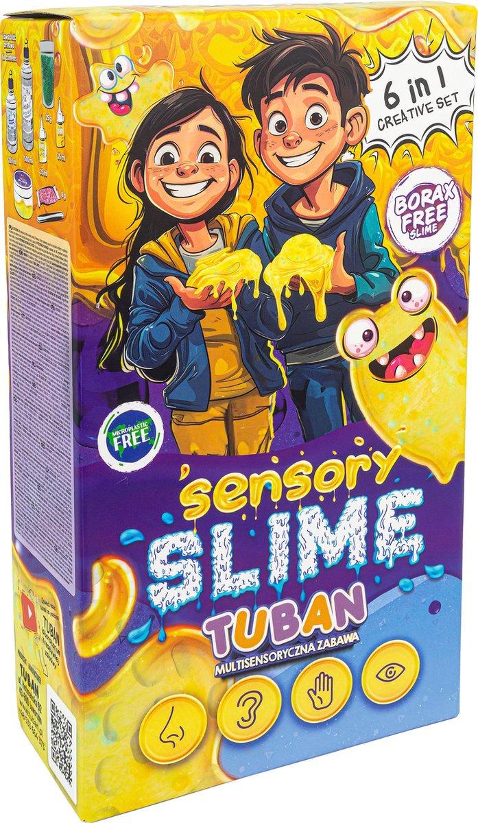 Jouets Tuban - kit de slime sensoriel diy 6 en 1 multicolore.