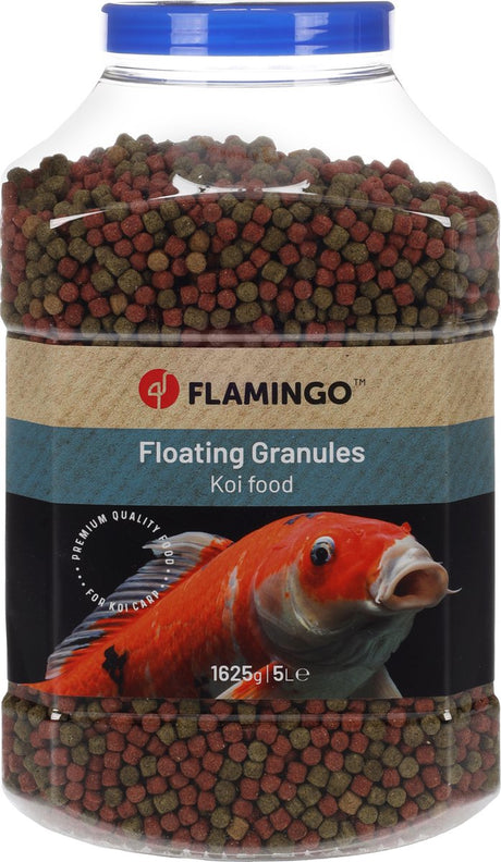 Nourriture pour poissons Flamingo – nourriture pour poissons – transport d'étang – nourriture pour koi – nourriture pour koi – nourriture pour esturgeons 6 mm – 5 l – mélange rouge vert