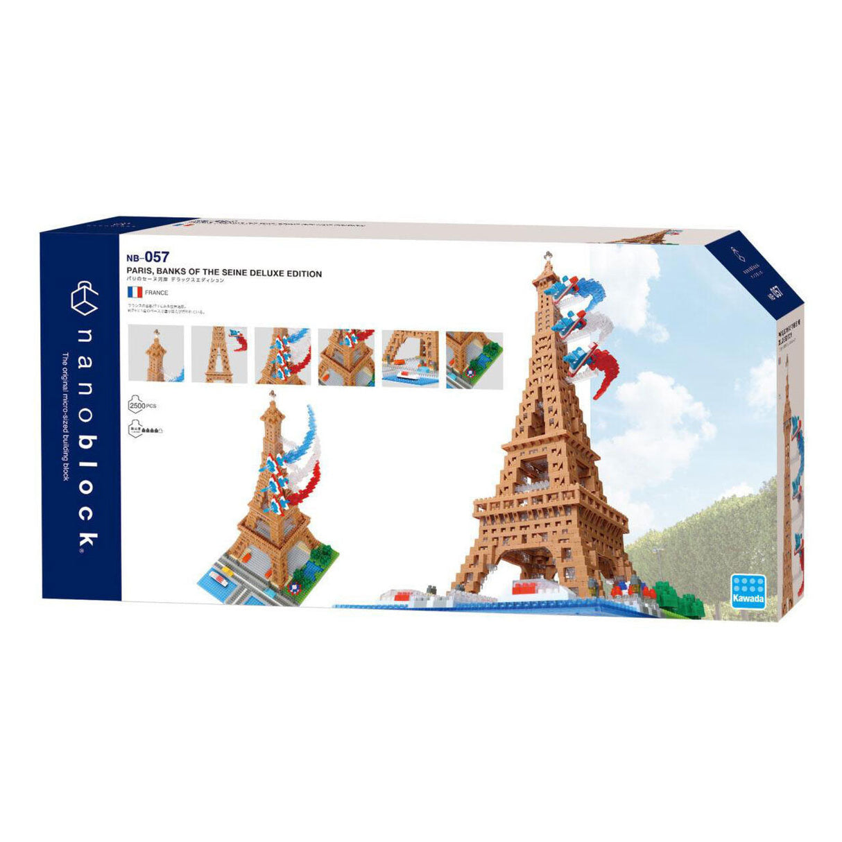 Bandai - nanoblock - tour eiffel deluxe - figurine en brique 2500 pièces - kit de construction à assembler modèle monuments paris - kit de construction jouets pour enfants 12 ans et + adolescents adultes - nbc057