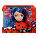 Bandai - miraculeuse coccinelle - tête à coiffer miraculeuse deluxe 21cm - tête à coiffer coccinelle + 30 accessoires, clips, rubans, bijoux - miraculeuse sous licence officielle - jouets enfant 4 ans et + - p50247