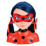 Bandai - miraculeuse coccinelle - tête à coiffer miraculeuse deluxe 21cm - tête à coiffer coccinelle + 30 accessoires, clips, rubans, bijoux - miraculeuse sous licence officielle - jouets enfant 4 ans et + - p50247