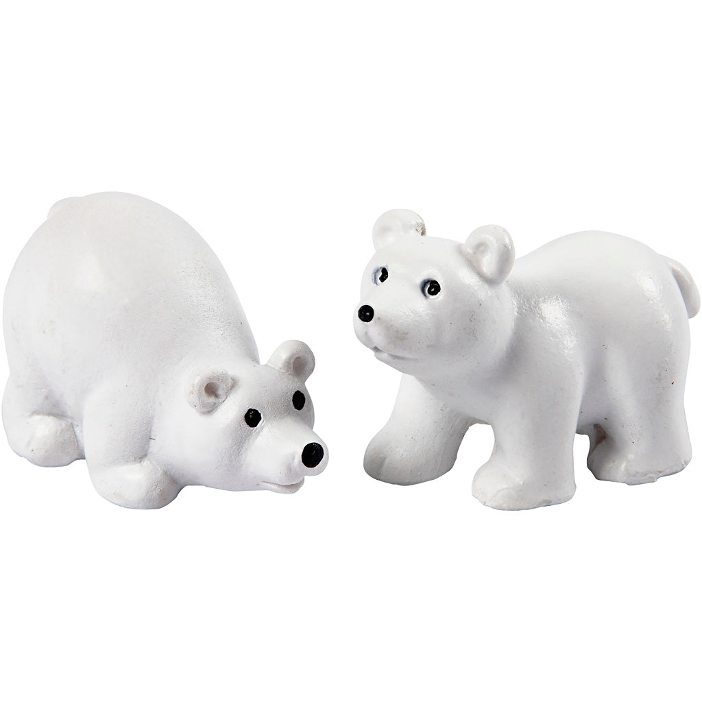 Figurines miniatures Creativ company, h : 30 mm, l : 45 mm, blanc, 2 pièces 1 boîte