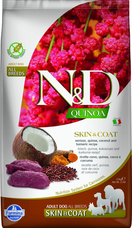 Farmina n d quinoa nourriture pour chien pelage moyen maxi cerf 2,5 kg
