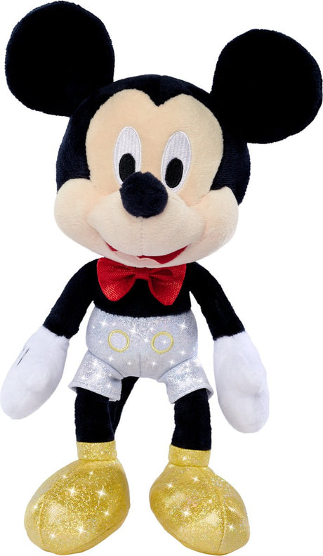 Peluche Simba Toys - Disney Disney - Anniversaire 100 ans - Mickey Mouse scintillant - 25 cm - Peluche
