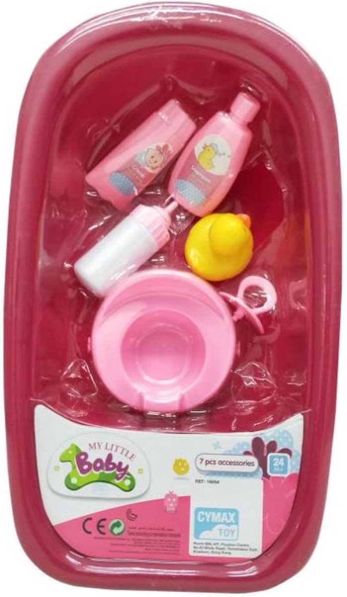 Bain de poupée Amuuso - pour poupées de 30 à 33 cm - comprenant 6 accessoires