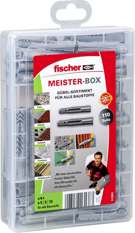 Fischer meister-box ux ux r assortiment de fiches 513893 110 pièces