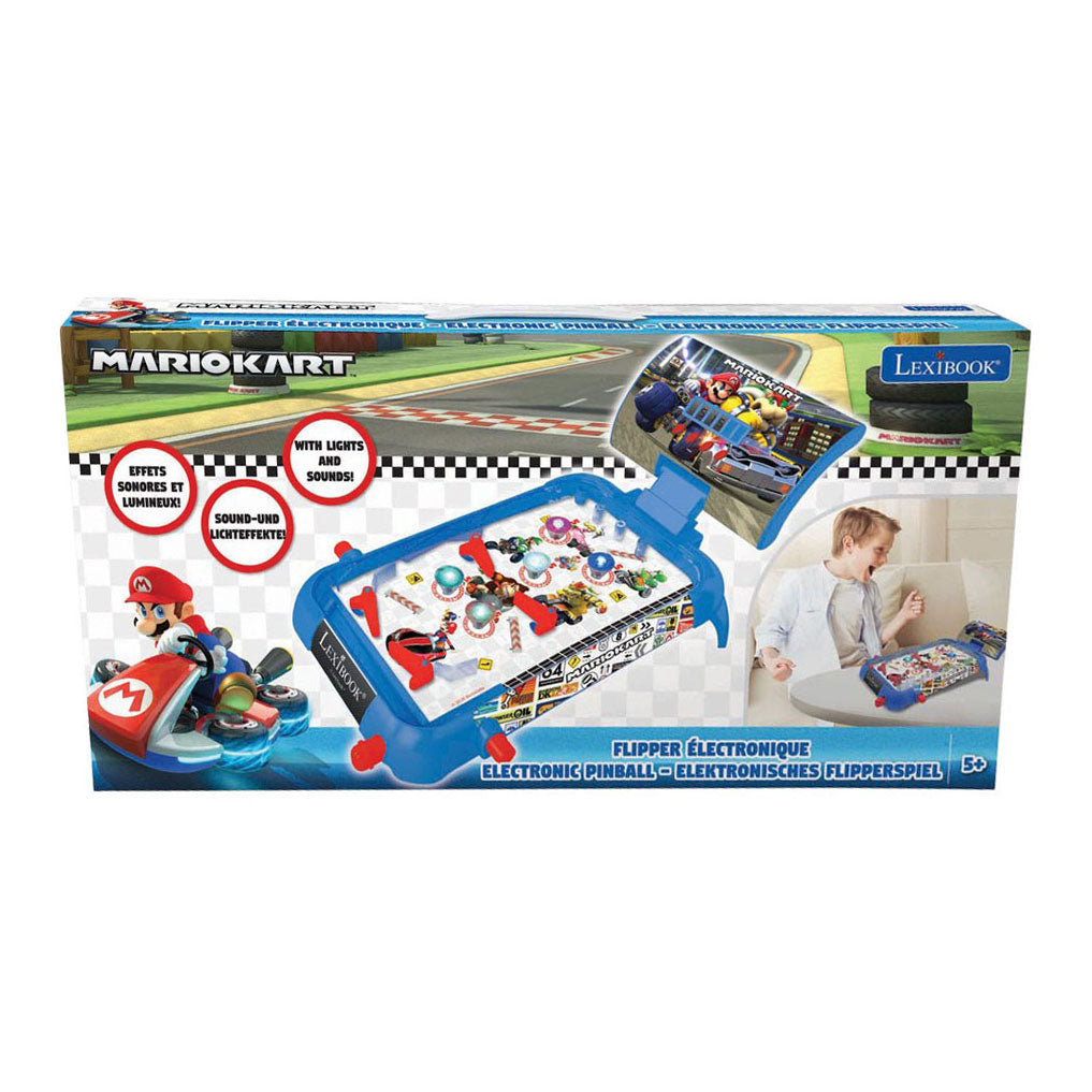 Flipper de table électronique Lexibook Mario Kart avec un superbe design, des sons, des éclairages et des partitions numériques pour jouer seul ou défier vos amis.