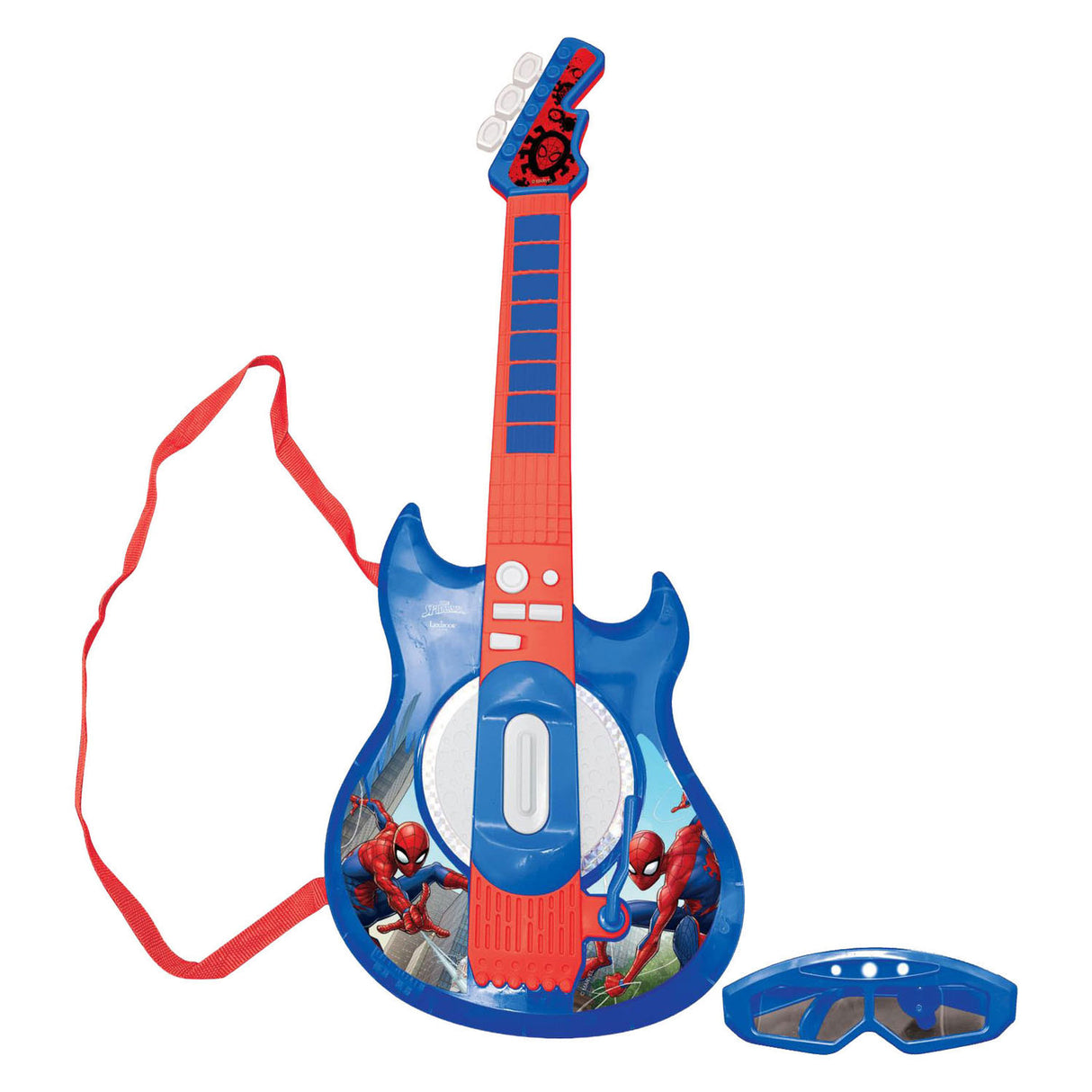 Guitare électronique lumineuse Lexibook Spider-Man avec microphone en forme de lunettes