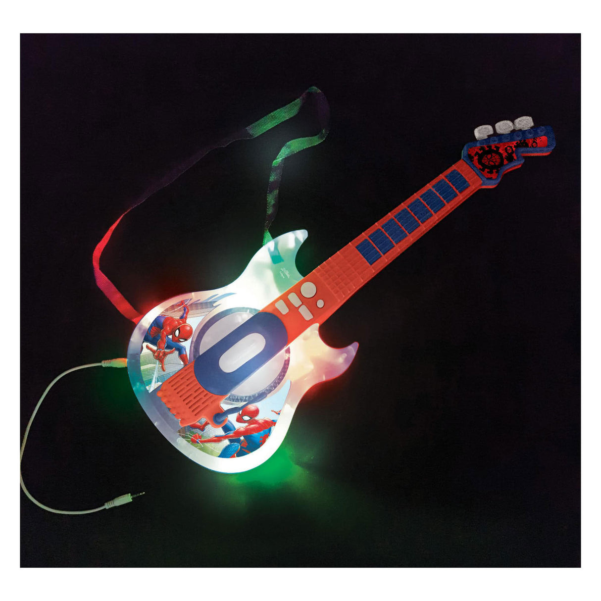 Guitare électronique lumineuse Lexibook Spider-Man avec microphone en forme de lunettes