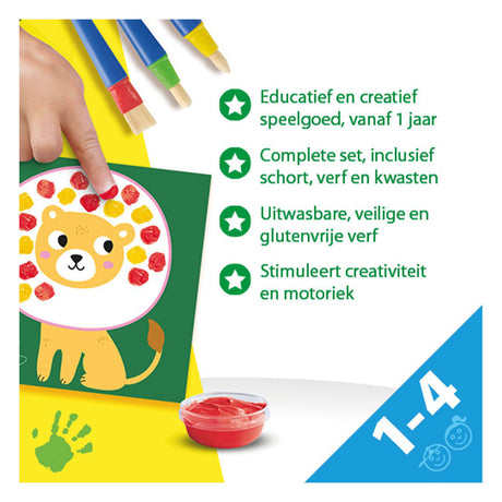 Ses creative - ma première création de peinture au doigt - méga kit de bricolage pour les enfants à partir de 1 an - comprenant de la peinture et des cartes de couleurs - parfait pour les petits artistes